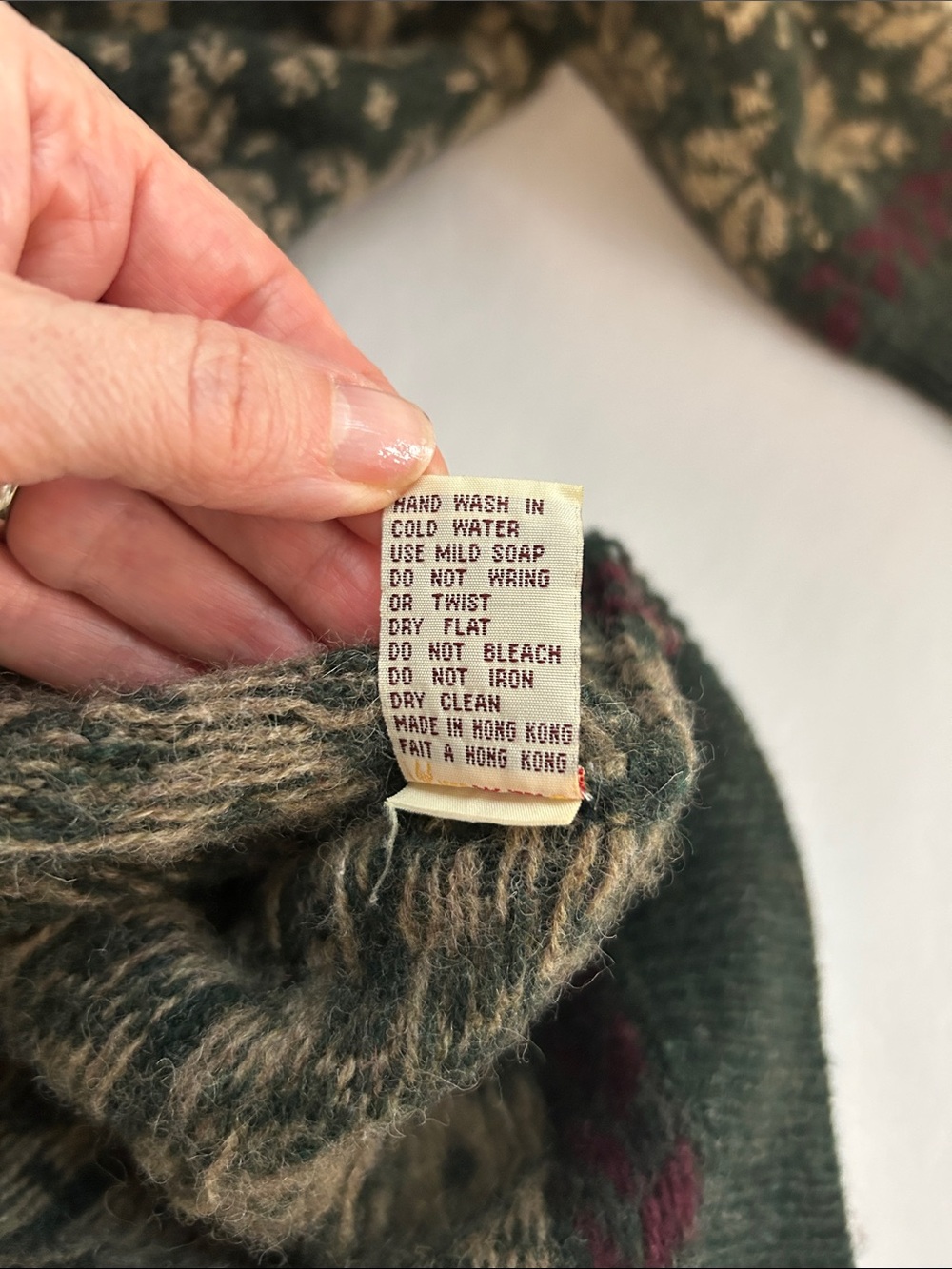 Vintage G.A.M Nordic Cottagecore Print Wool Cardigan Sweater - Picture 6 of 12
